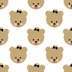 Cute vector background with girl teddy bear