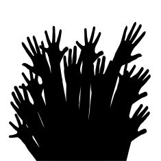 Colour vector silhouettes of hands