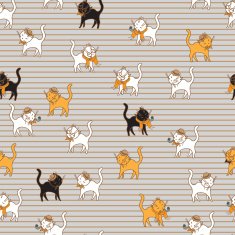 colorful cats seamless pattern pets vector illustration for kids design N2