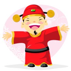 Little Boy Dressing Up God of Wealth Costume