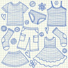 Children clothes doodles