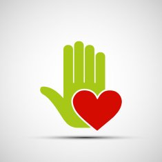 human hand holding a red heart