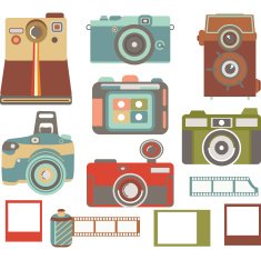 Vintage Camera Elements Retro Collection