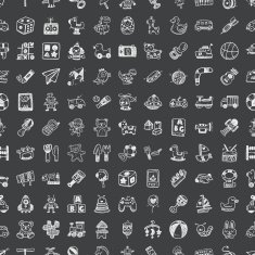 doodle toy seamless pattern background