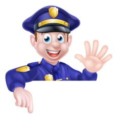 Cartoon Policeman Pointing N2
