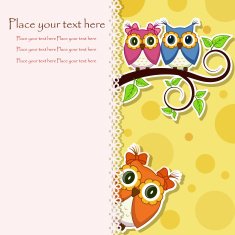 Postcard from the owls on a branch