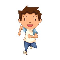Child running front view N2