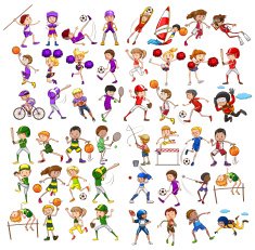 Kids playing various sports