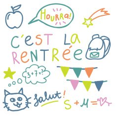 French text "Cest la rentree" translate "Back to School"