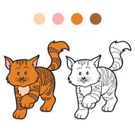 Coloring book for children (striped cat) N2