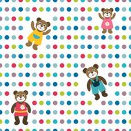 Baby colorful vector background Happy bear family