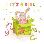 Bunny in a Box - Baby Shower or Arrival Card