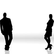 Vector silhouette of couple N22