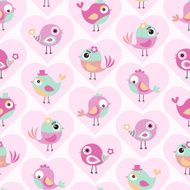 seamless cartoon birds pattern N3