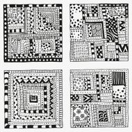 Set of patterns with abstract figures