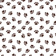 Seamless pattern with paw footprints