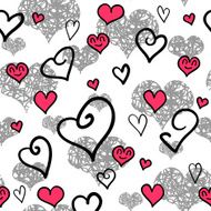 Romantic seamless pattern with hearts