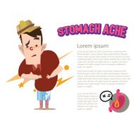stomach ache character - vector illustration