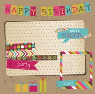 Retro Birthday Celebration Design Elements