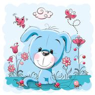 Dog with flowers N8