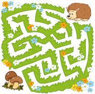 Maze game Help hedgehog to find a way mushrooms