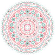 Decorative pink and blue round pattern frame N2