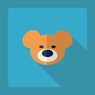 Flat modern design with shadow Teddy Bear N2