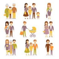 Family Figures Icons Set N2