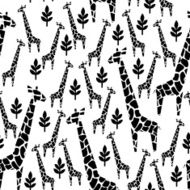 Black and white safari animal background