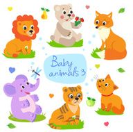 Baby animals Lion bear fox elephant tiger cat