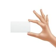 Vector Male Hand Holding Blank Card Isolated on White Background
