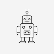 baby toy robot line icon N3