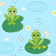 seamless pattern with cartoon frog