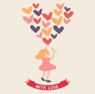 Little girl with a heart balloon