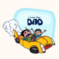 Greeting card design for Happy Father&#039;s Day celebration