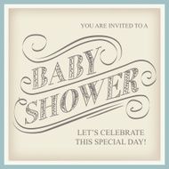 baby shower invitation in retro style N22