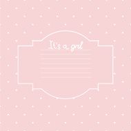 Baby girl shower card Arrival card N4