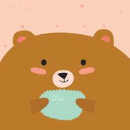 Greeting card with cartoon and funny character animals N13