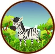 zebra with forest background