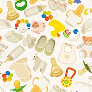 Seamless pattern with baby items Neutral design