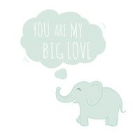 hand drawn elephant card with text