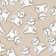 Seamless Baby Background with teddy bear N3