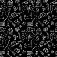 Seamless pattern drawn in a childlike style Vector illustration N4