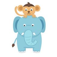 elephant with monkey