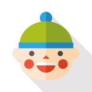 baby boy flat icon with long shadow N9