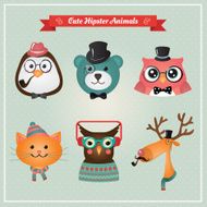 Cute fashion Hipster Animals &amp; pets