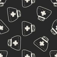 medical box doodle drawing seamless pattern background N3