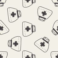 medical box doodle drawing seamless pattern background N4