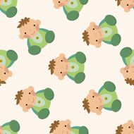 person character baby cartoon seamless pattern background N11