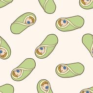 person character baby cartoon seamless pattern background N12